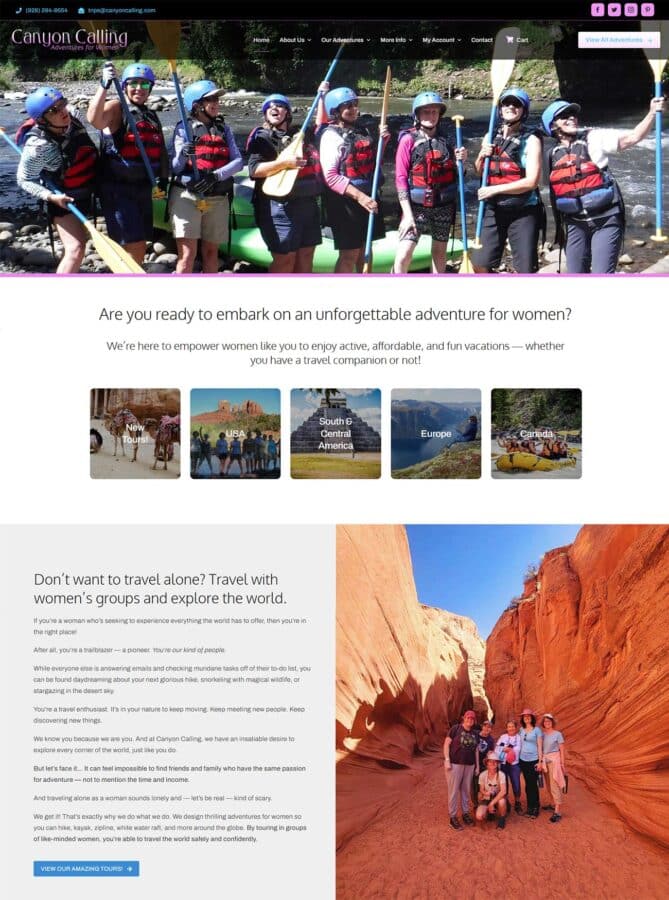 travel adventure website design
