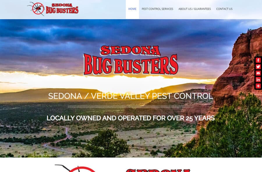 sedona bug busters website design