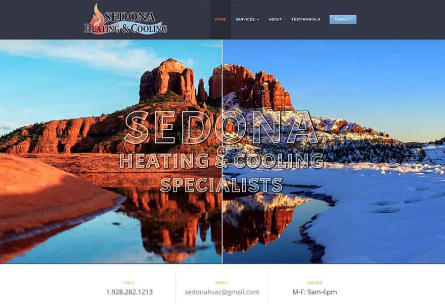 sedona heating and cooling website design